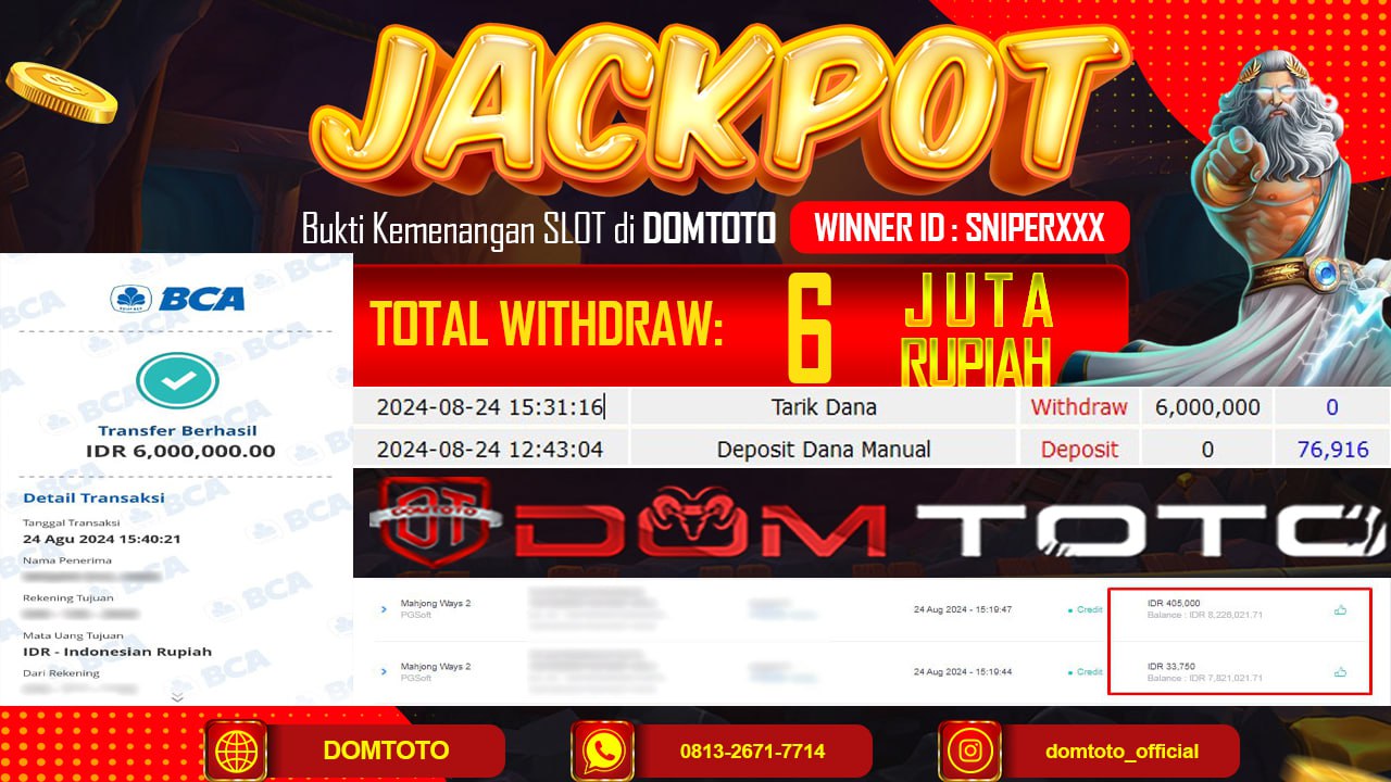 JACKPOT SLOT MAHJONG WAYS 2 24 AGUSTUS 2024